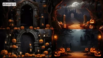 بکگراند هالووین تم مشکی Halloween Backdrops