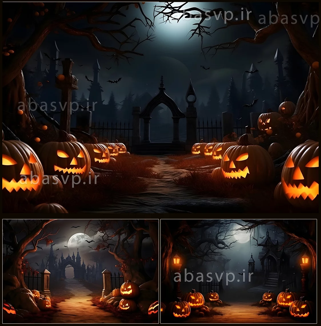 بکگراند هالووین تم مشکی Halloween Backdrops