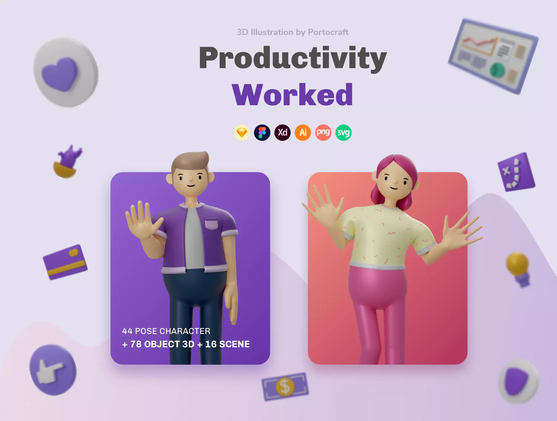 دانلود آیکون ایلاستریتورProductivity Worked