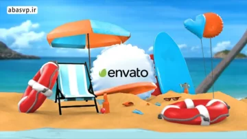 لوگوموشن افترافکت لب ساحل Summer 3D Logo