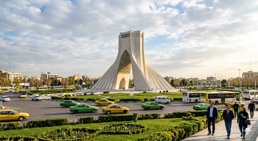 طراحی تصویر واقعی برج آزادی با پرامپت نویسی