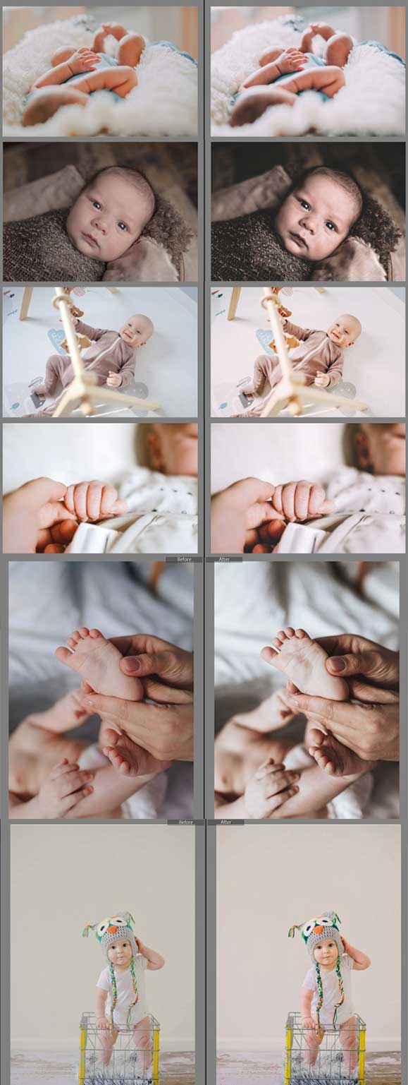 مجموعه پریست عکسهای نوزاد Newborn Presets