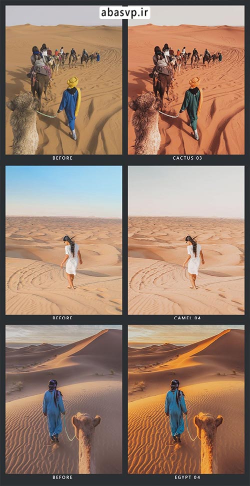 پریست رنگی صحرا Desert Presets and LUTs