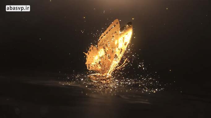 پروژه آماده لوگو موشن پروانه افتر افکت Golden Butterfly