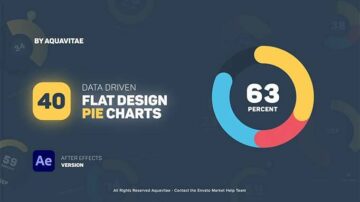 پروژه آماده نمودار افتر افکت Flat Design Pie Charts