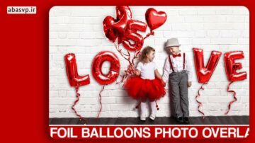 تصویرلایه باز تم تولد قرمزRed foil balloons photo