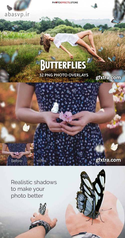 دانلود تصویر لایه باز پروانه Butterflies s Photoshop