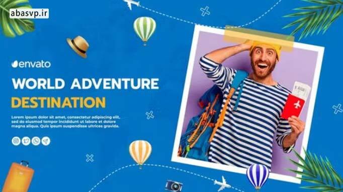 پروژه آماده افترافکت حرفه ای اسلایدشو برای سفر Travel folder
