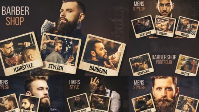 پروژه آلبوم عکس افتر افکت پیرایش barbershop