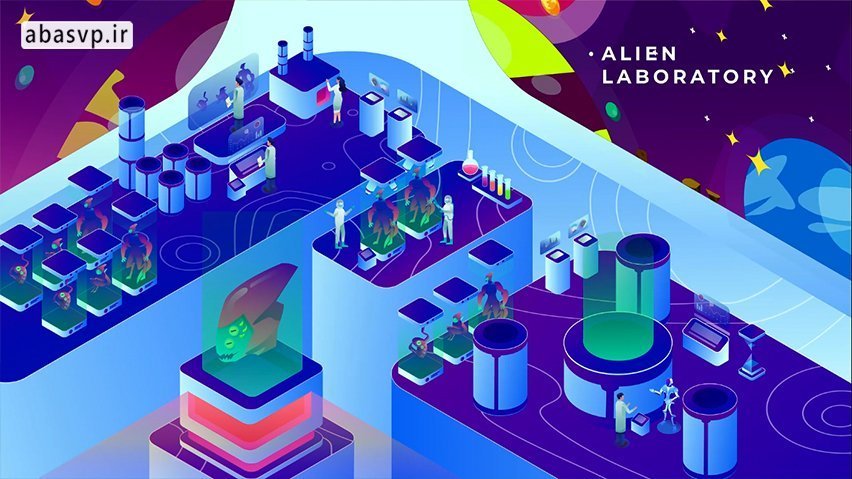 انیمیشن افترافکت technology isometric