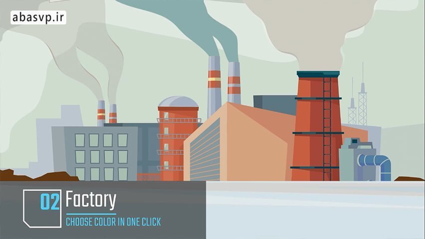 بک گراند انیمیشن شهر صنعتی industrial city