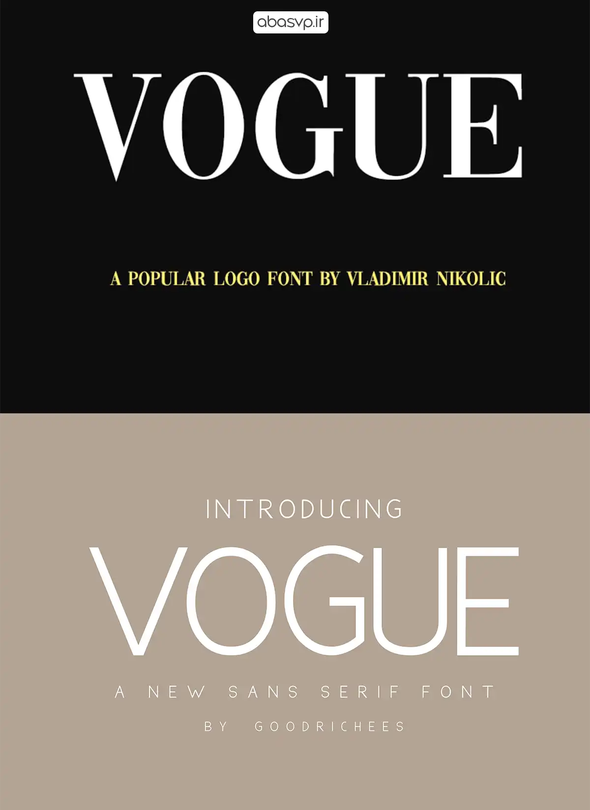 دانلود فونت انگلیسی کلاسیک Vogue