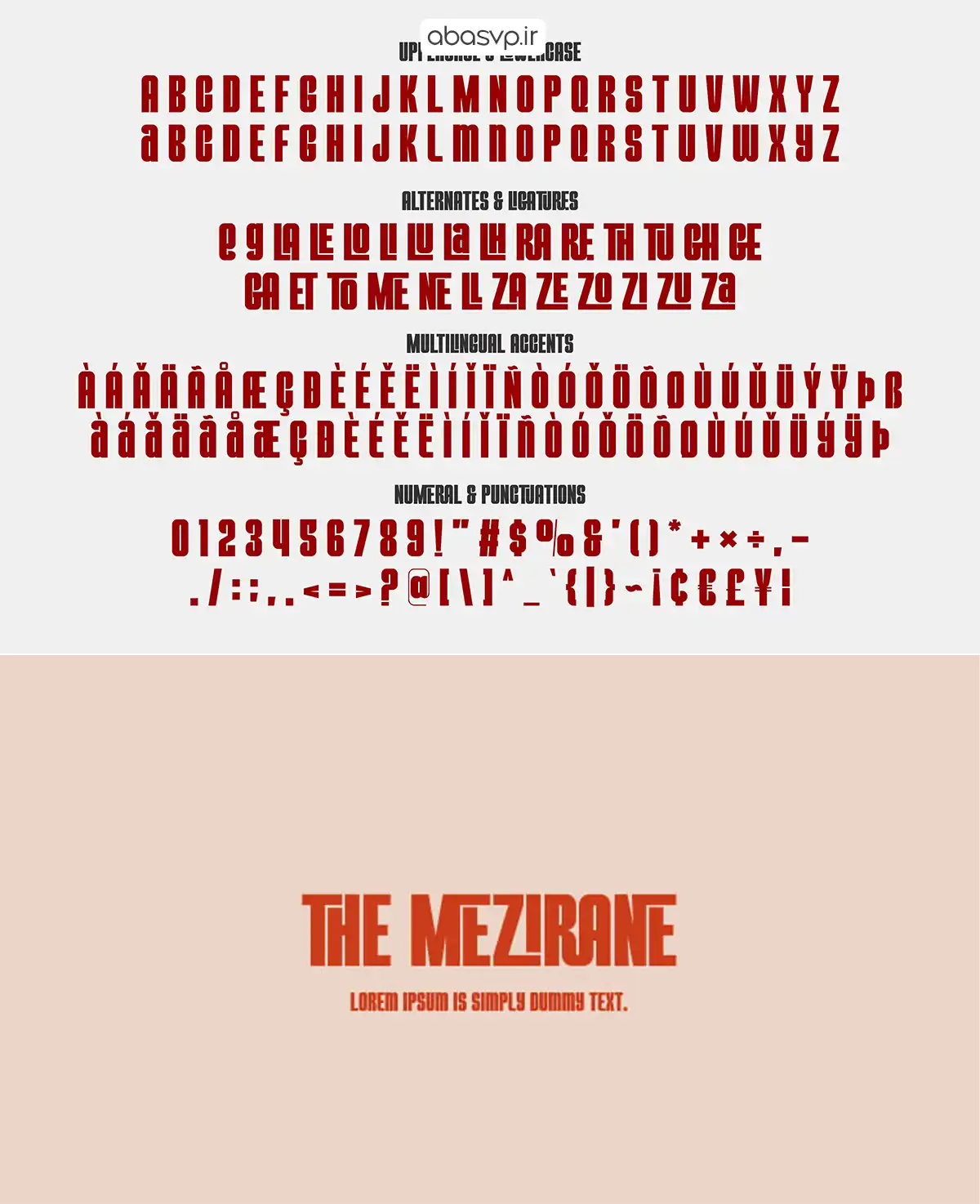 فونت گرافیکی The Mezirane