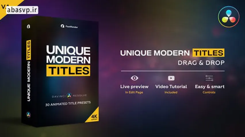 Modern titles. Videohive Transitions Library for DAVINCI resolve.