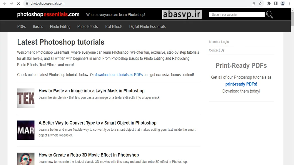 سایت Photoshop Essentials