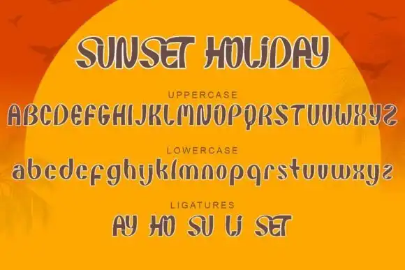 فونت انگلیسی sunset holiday 1