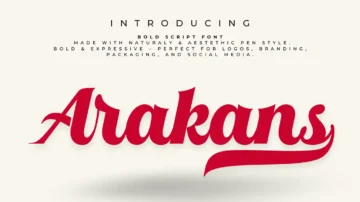 فونت انگلیسی Arakans