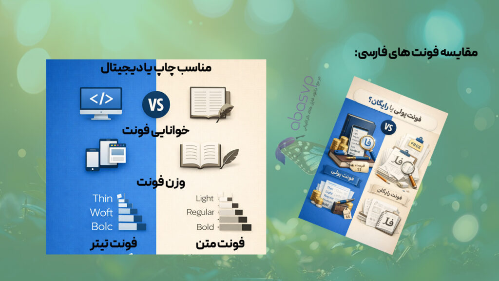 مقایسه فونت های فارسی